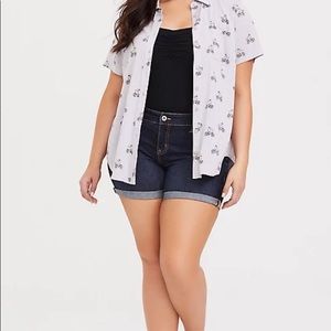 Torrid Grey Cycle Sloth Challis Blouse Sz 6